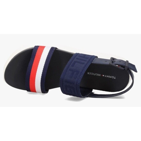 Tommy Hilfiger Blue Red White Sandals Women's Low Wedge Blue 10 NEW - Picture 4 of 8